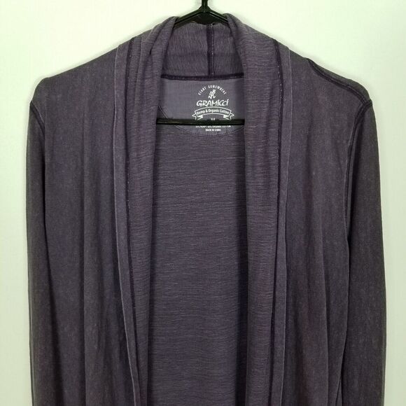 Gramicci Hemp / Cotton Open Front Cardigan Size M Purple - Picture 2 of 6